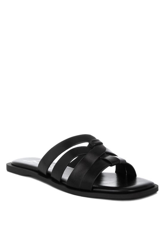 Sebal Strappy Faux Leather Slip Ons