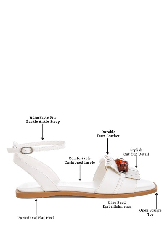 Morgine Beaded Flat Sandals