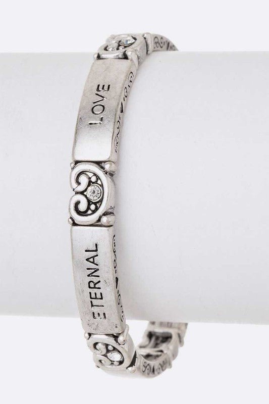 Eternal Love Message Engraved Stretch Bracelet - Loving It Shop