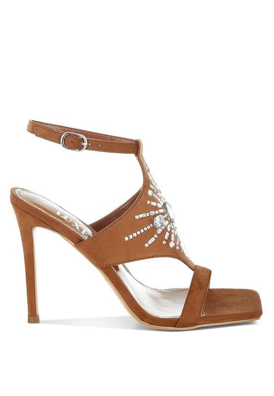 Warda Jeweled Shiny Stiletto Heels - Loving It Shop