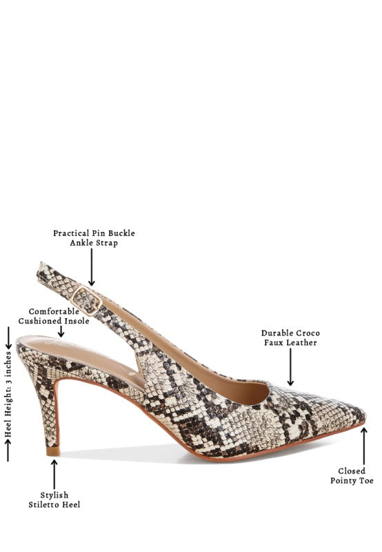 Baobab Slingback Stiletto Heel Sandals