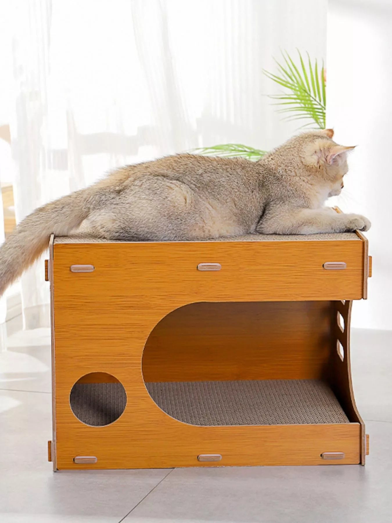 Wooden Corrugated Paper Cat House - Loving It Shop