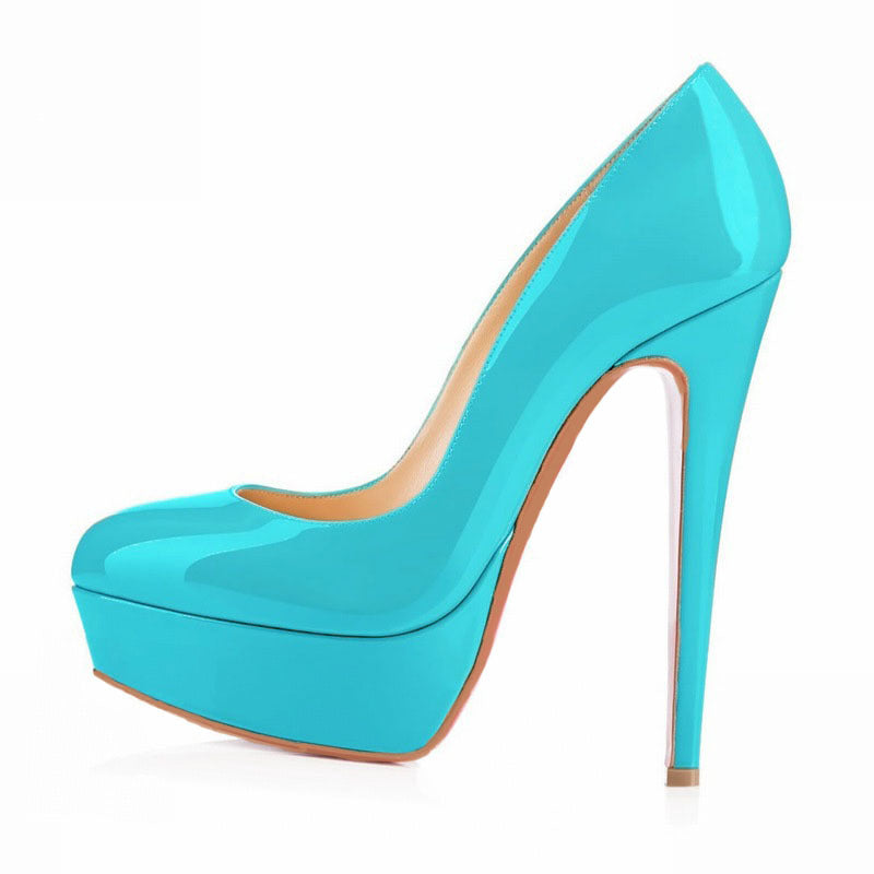 European And American Large Size High Heels Baotou Round Toe Women&