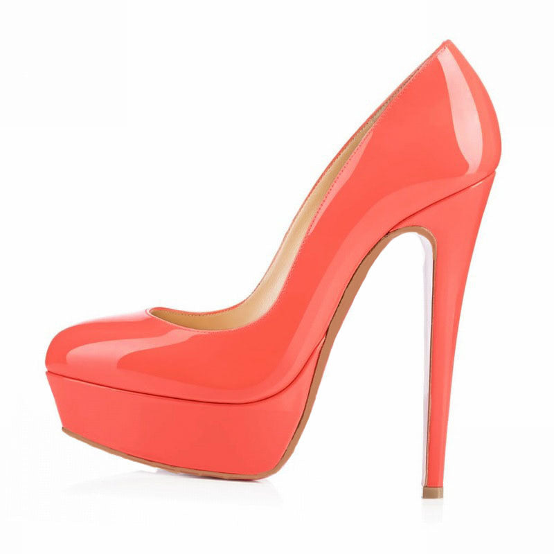 European And American Large Size High Heels Baotou Round Toe Women&