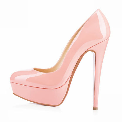 European And American Large Size High Heels Baotou Round Toe Women&