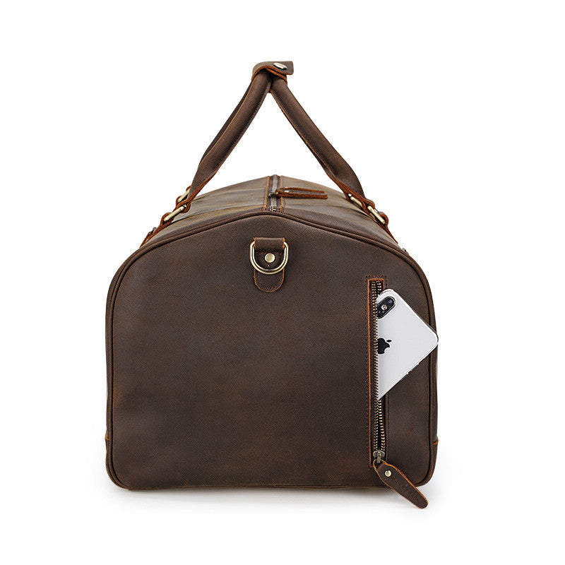 Retro Travel Bag Large Capacity Handbag Leather Men&