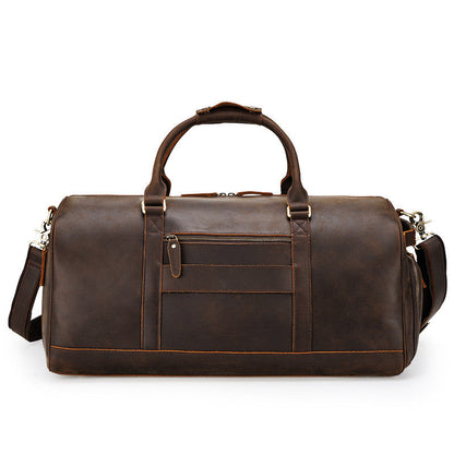 Retro Travel Bag Large Capacity Handbag Leather Men&