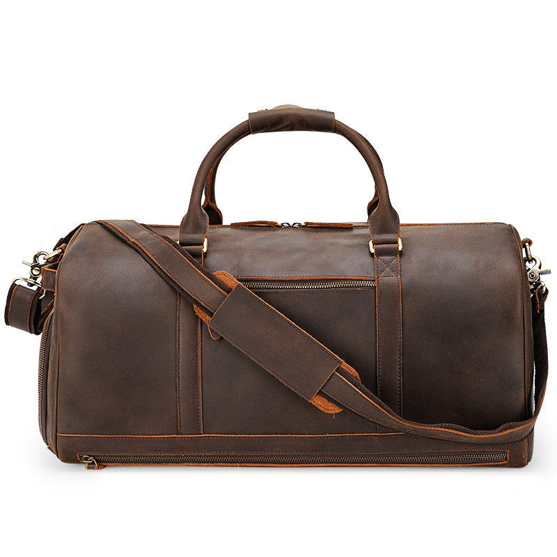 Retro Travel Bag Large Capacity Handbag Leather Men&