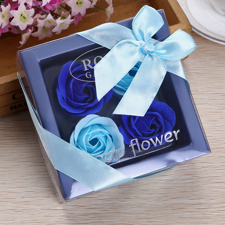 4 Rose Soap Flowers Gift Box For Valentine&