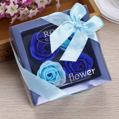 4 Rose Soap Flowers Gift Box For Valentine&