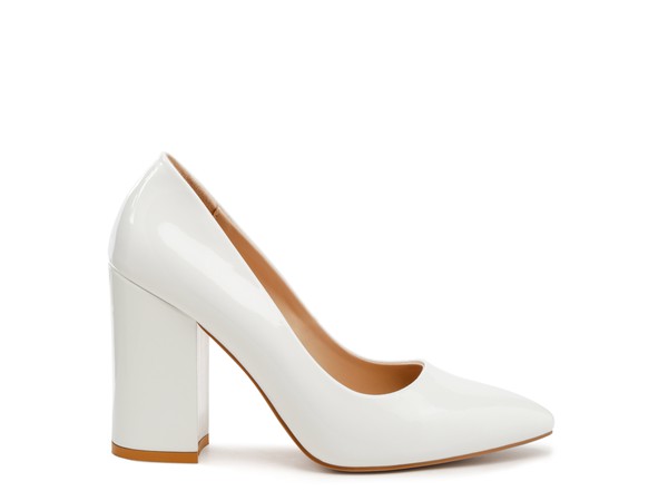 Kamira Patent Block Heeled Pumps