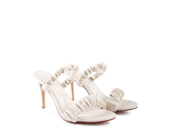 Qualie Ruched Strap Stiletto Sandals