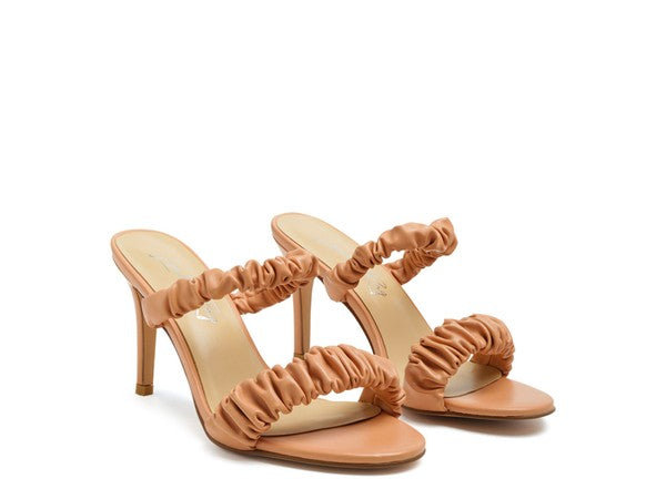 Qualie Ruched Strap Stiletto Sandals