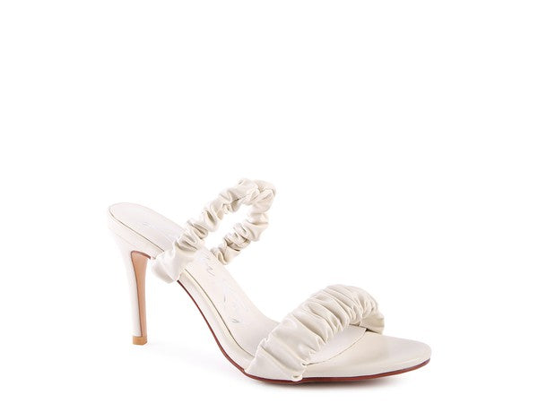 Qualie Ruched Strap Stiletto Sandals