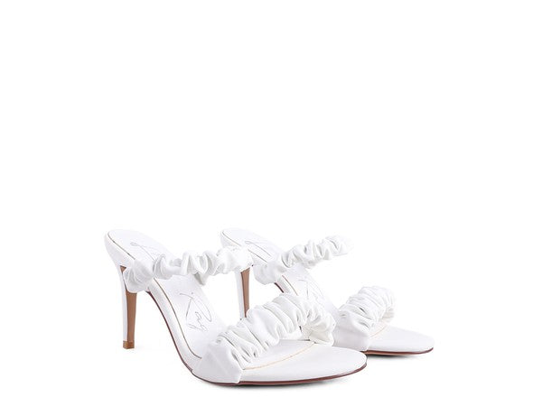Qualie Ruched Strap Stiletto Sandals