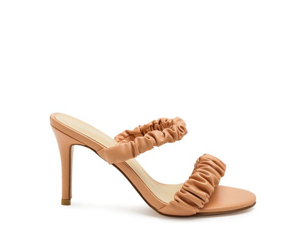 Qualie Ruched Strap Stiletto Sandals