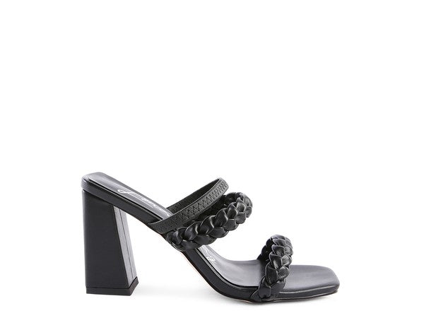 Arnie Braided Straps Block Heeled Sandals