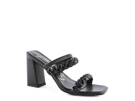Arnie Braided Straps Block Heeled Sandals