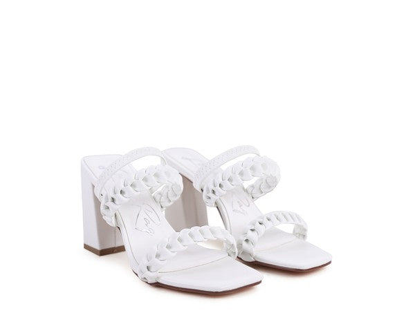 Arnie Braided Straps Block Heeled Sandals