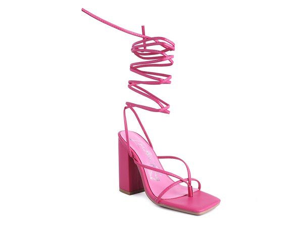 POLE DANCE LACE UP BLOCK HEELED SANDAL - Loving It Shop