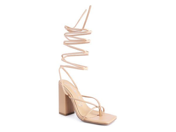 POLE DANCE LACE UP BLOCK HEELED SANDAL - Loving It Shop