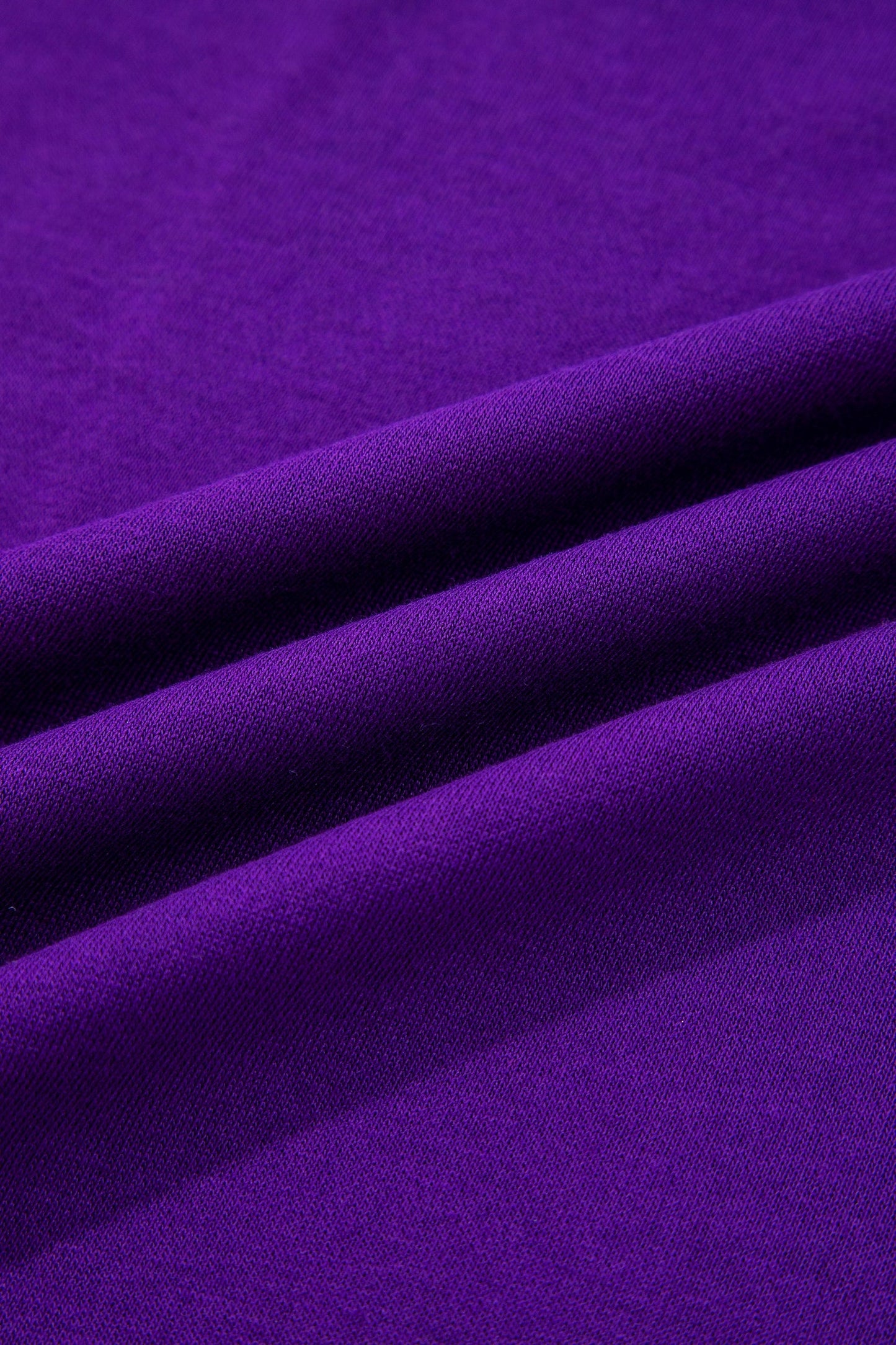 Tillandsia Purple Varsity Contrast Banded Sleeve Shift Sweatshirt Dress