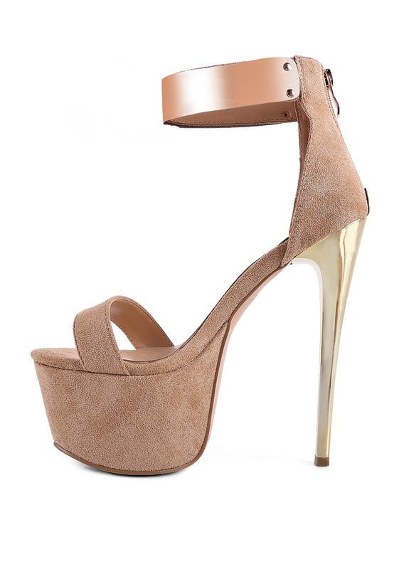 COSMO GIRL METAL BAND HIGH HEELED SANDALS - Loving It Shop