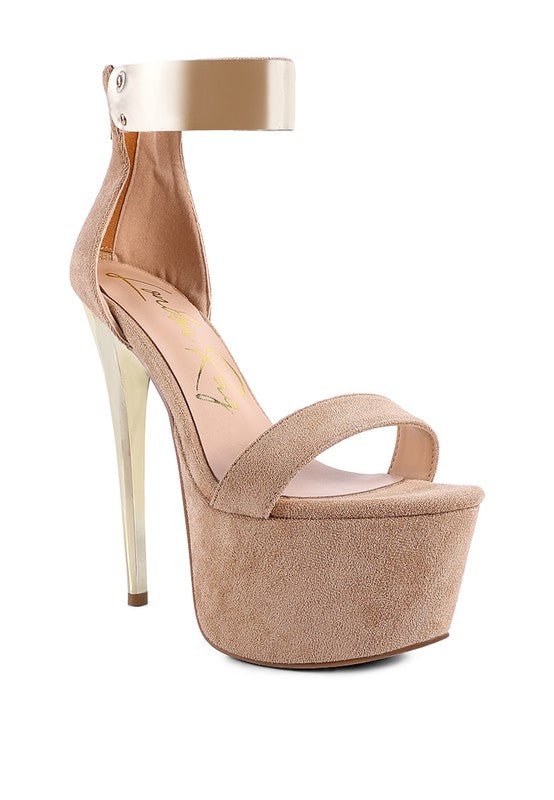 COSMO GIRL METAL BAND HIGH HEELED SANDALS - Loving It Shop