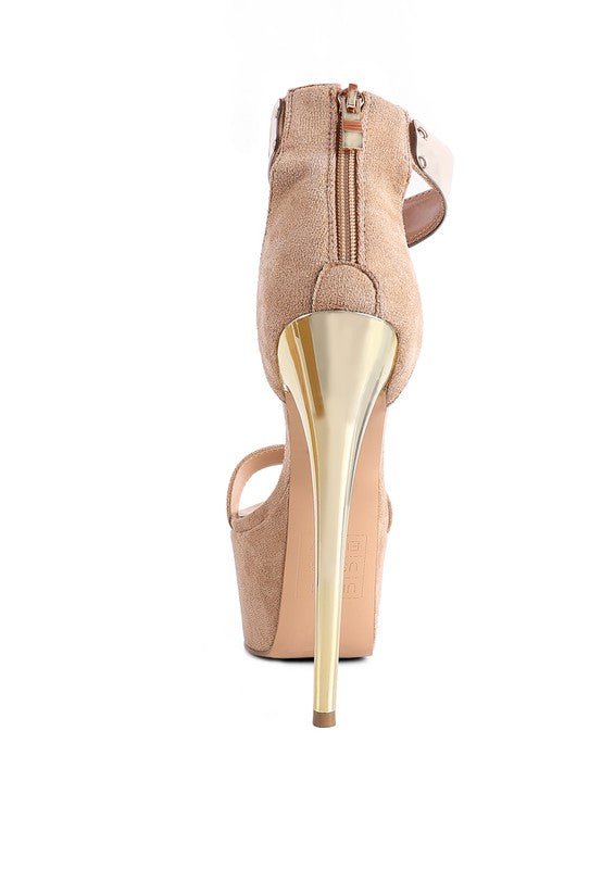 COSMO GIRL METAL BAND HIGH HEELED SANDALS - Loving It Shop