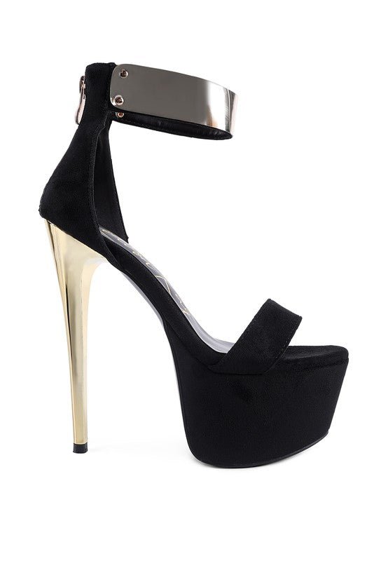 COSMO GIRL METAL BAND HIGH HEELED SANDALS - Loving It Shop