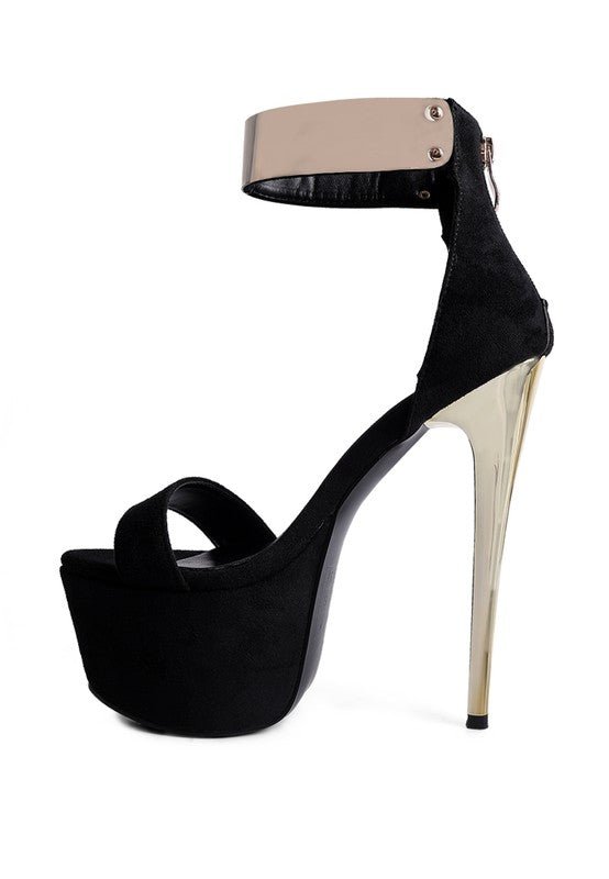 COSMO GIRL METAL BAND HIGH HEELED SANDALS - Loving It Shop