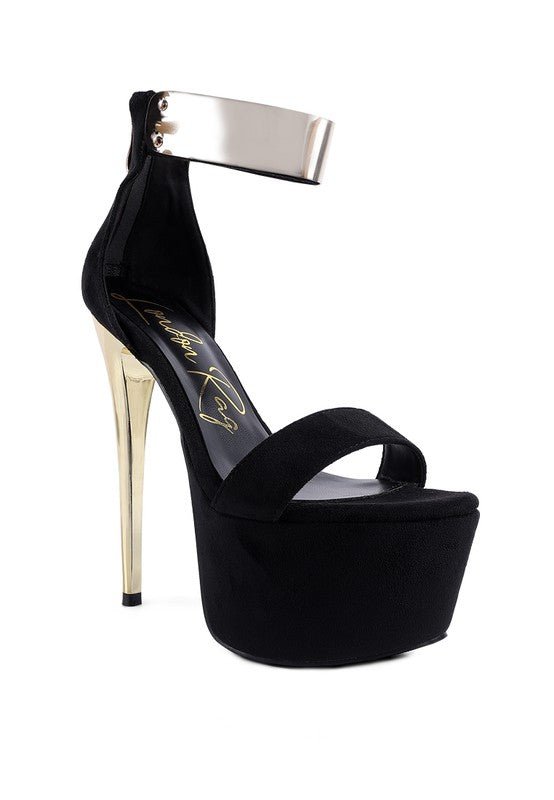 COSMO GIRL METAL BAND HIGH HEELED SANDALS - Loving It Shop