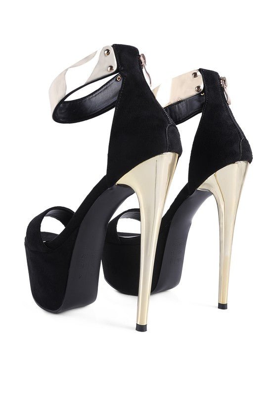COSMO GIRL METAL BAND HIGH HEELED SANDALS - Loving It Shop