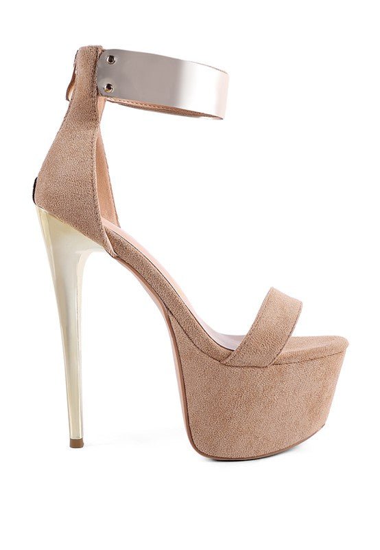COSMO GIRL METAL BAND HIGH HEELED SANDALS - Loving It Shop