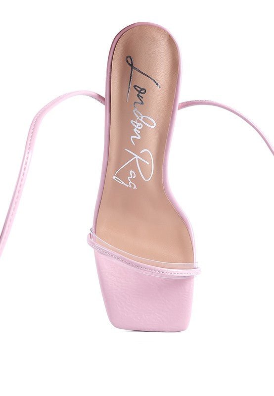 BITEN BERRY SPOOL HEELED LACE UP SANDAL - Loving It Shop