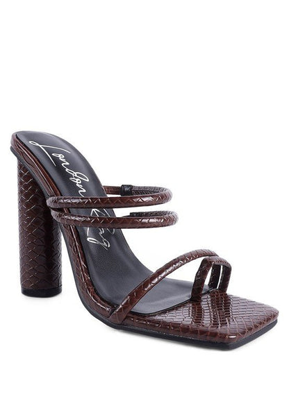 DANDELION HIGH BLOCK HEELED CROC SANDALS - Loving It Shop
