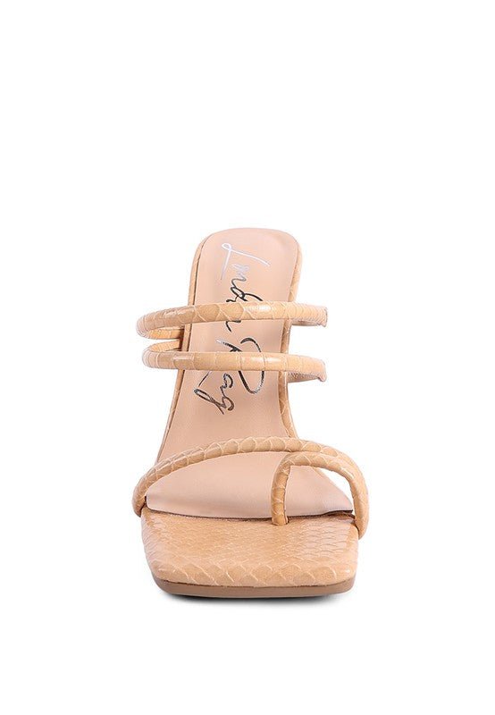 DANDELION HIGH BLOCK HEELED CROC SANDALS - Loving It Shop