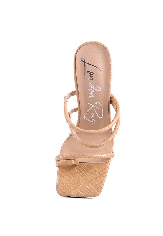 DANDELION HIGH BLOCK HEELED CROC SANDALS - Loving It Shop