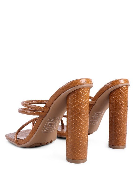 DANDELION HIGH BLOCK HEELED CROC SANDALS - Loving It Shop