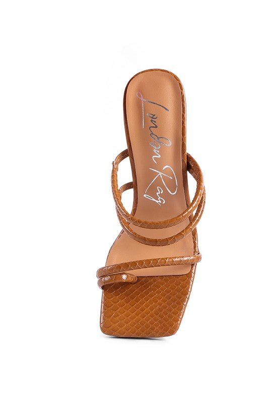 DANDELION HIGH BLOCK HEELED CROC SANDALS - Loving It Shop