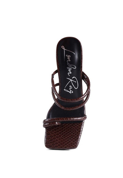 DANDELION HIGH BLOCK HEELED CROC SANDALS - Loving It Shop