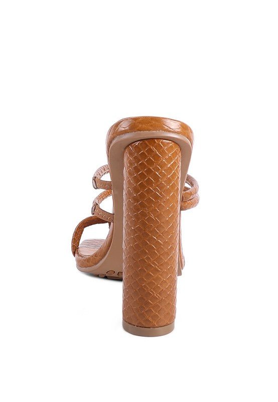 DANDELION HIGH BLOCK HEELED CROC SANDALS - Loving It Shop