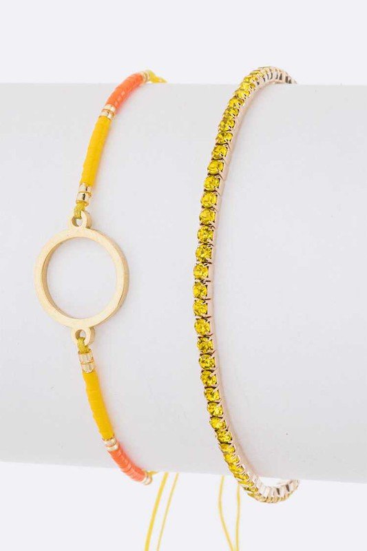 Seed Beads String Rhinestone Bracelet Set - Loving It Shop