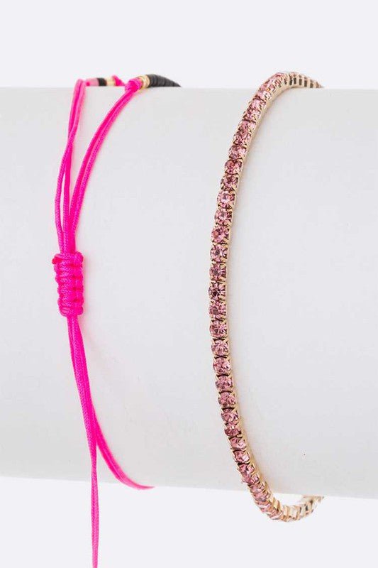Seed Beads String Rhinestone Bracelet Set - Loving It Shop