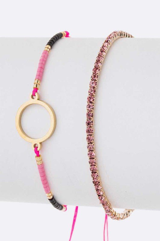 Seed Beads String Rhinestone Bracelet Set - Loving It Shop