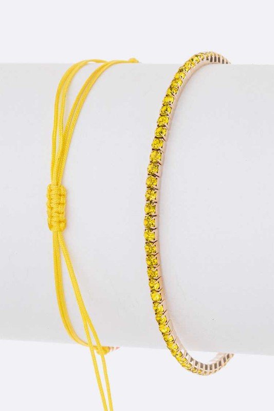 Star Charm String Rhinestone Bracelet Set - Loving It Shop