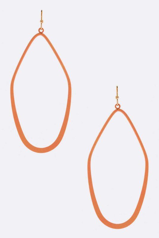 Iconic Cutout Color Metal Drop Earrings - Loving It Shop