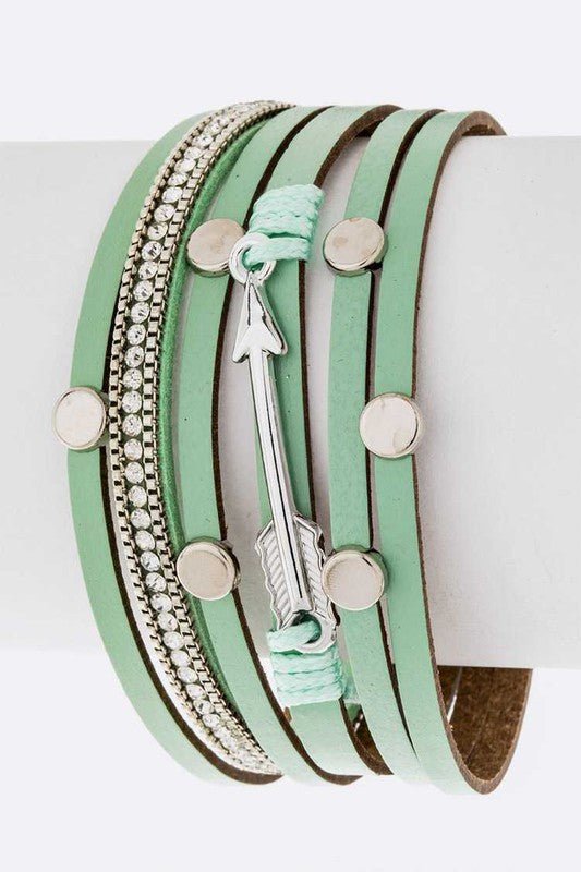 Arrow Charm Magnetic Slit Cuff - Loving It Shop
