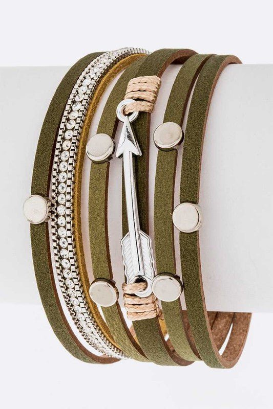 Arrow Charm Magnetic Slit Cuff - Loving It Shop