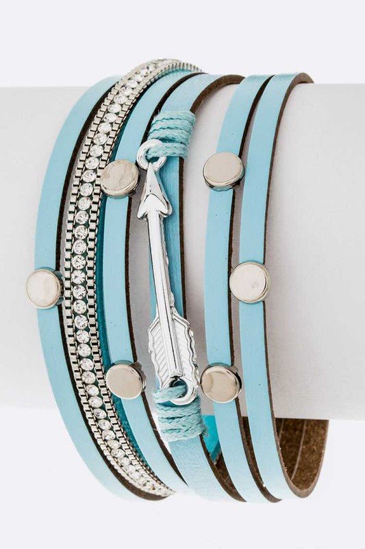 Arrow Charm Magnetic Slit Cuff - Loving It Shop